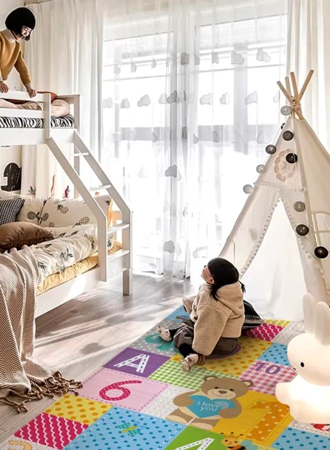 Foldable Baby Play Mat Waterproof Non-Slip Cotton Playmat for Kids Toddlers Babies Double Sided Large Baby Mat for Floor Play 150 to 180cm Easy to Clean Use Indoor and Outdoor - Image 3