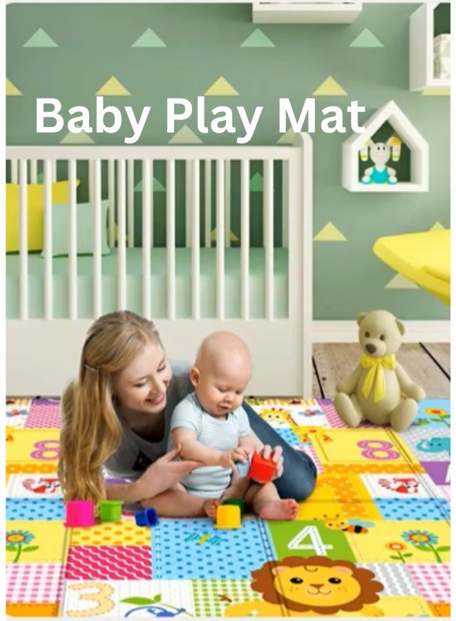 Foldable Baby Play Mat Waterproof Non-Slip Cotton Playmat for Kids Toddlers Babies Double Sided Large Baby Mat for Floor Play 150 to 180cm Easy to Clean Use Indoor and Outdoor - Image 2