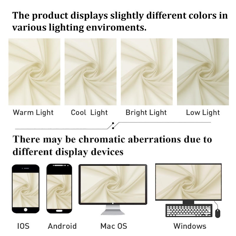 Lecloud Cream Sheer Curtains 84 Inches Long 2 Panels Set, Elegant Light Filtering Window Curtains with Rod Pocket, Airy Voile Transparent Dreaps for Living Room Decor, Each Panel 42 X 84 Inch - Image 4