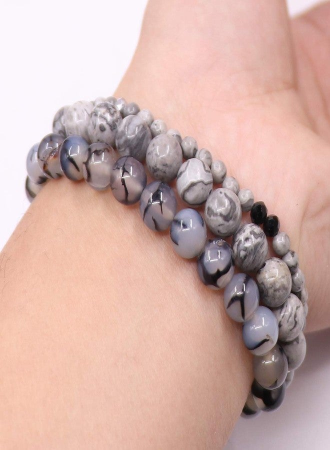 UEUC Tree of Life Yoga Healing Stone Bracelets,Multilayer Lotus Chakra Stone Reiki Bracelet Sets,Anxiety Crystal Natural Stone,for Women Stress Relief, Large, Metal Stone - Image 5