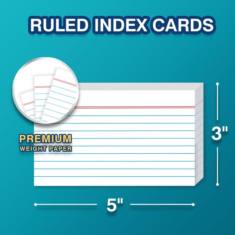 H4D 3x5 Index Card Holder with 100 Heavyweight Ruled Index Cards and 25 Plastic Dividers, Light Pink - Image 4