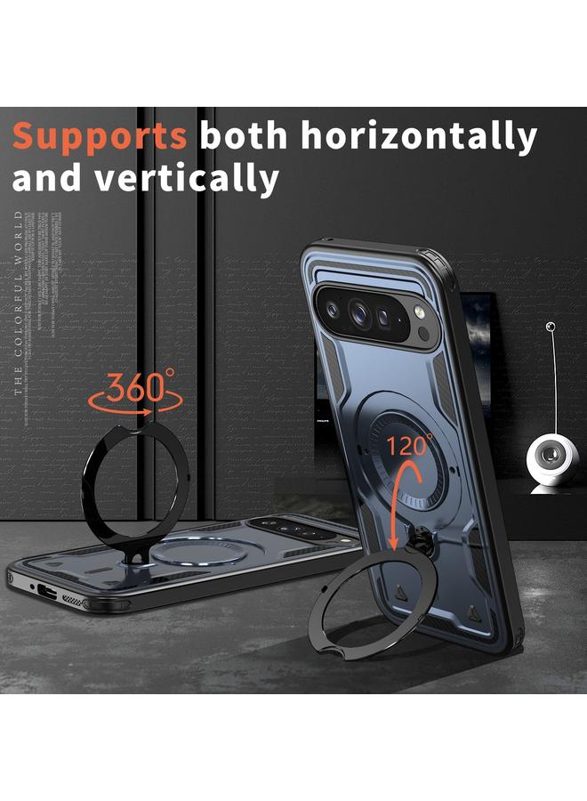 S-TOP Case For Google Pixel 9 / 9 Pro PC Hybrid TPU Armor MagSafe Ring Holder Phone Case - Image 2