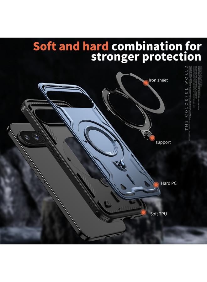 S-TOP Case For Google Pixel 9 / 9 Pro PC Hybrid TPU Armor MagSafe Ring Holder Phone Case - Image 5