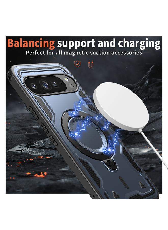 S-TOP Case For Google Pixel 9 / 9 Pro PC Hybrid TPU Armor MagSafe Ring Holder Phone Case - Image 3