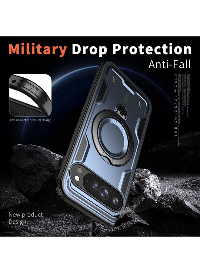 S-TOP Case For Google Pixel 9 / 9 Pro PC Hybrid TPU Armor MagSafe Ring Holder Phone Case - Image 4