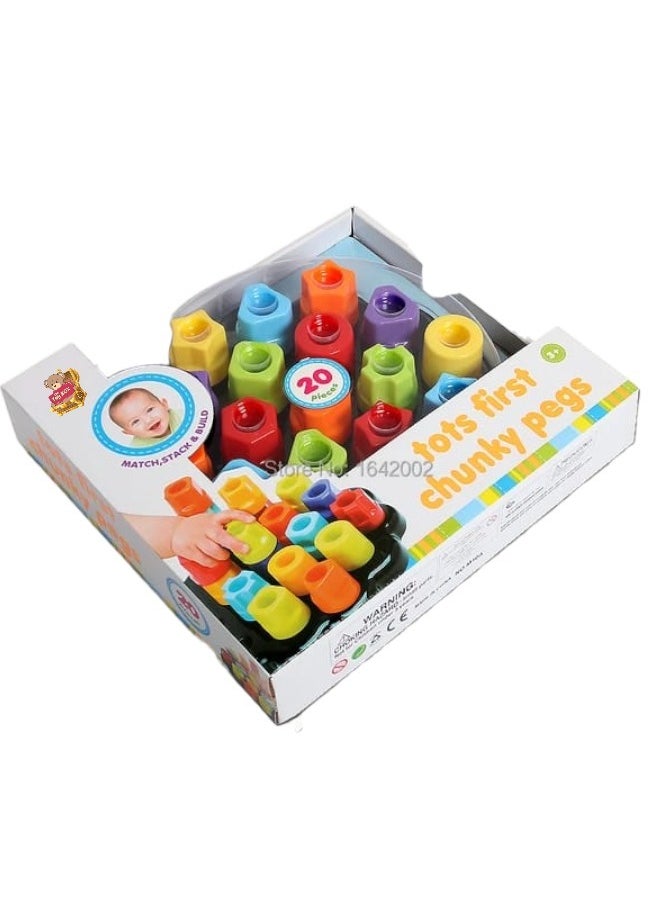 Tots First Chunky Pegs & Pegboard for Developing Motor Skills 3D Puzzles Bricks Palace Toy pegs Kits Educational Toy For Kids