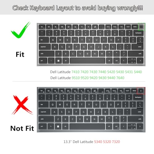 CASEDAO Keyboard Cover Skin for 14" Dell Latitude 7450 7440 7430 7420 7410 Notebook, Dell Latitude 5450 5440 5430 5431 5420/Dell Latitude 7520 15.6"/Dell Latitude 9510 9520 9420 9430 9440 Cover-Pink - Image 2