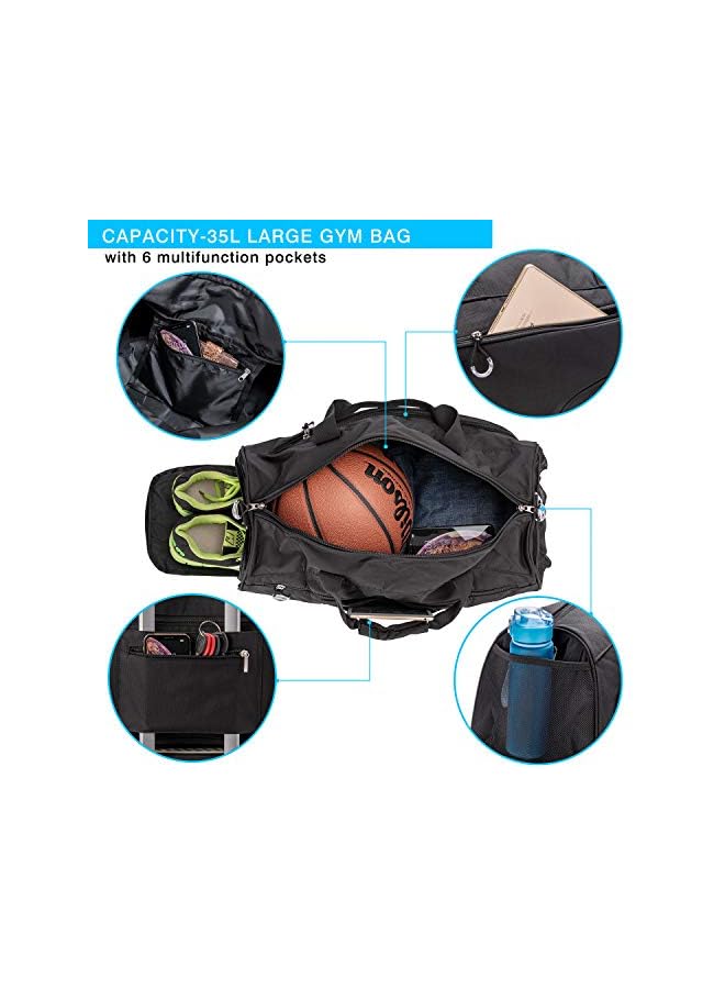 PROMASS Sports Gym Bag with Shoes Compartment &Wet Pocket Gym Duffel Bag Overnight Bag for Men and Women - Image 4