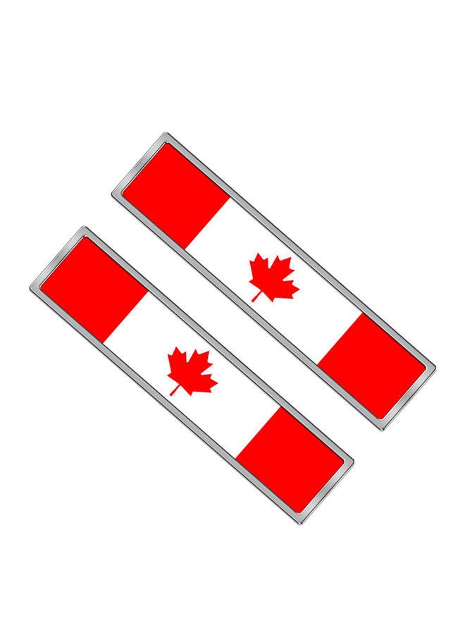 NIBEMINENT 2-Piece Canadian Flag Pattern Rectangle Car-Styling Sticker Random Decorative