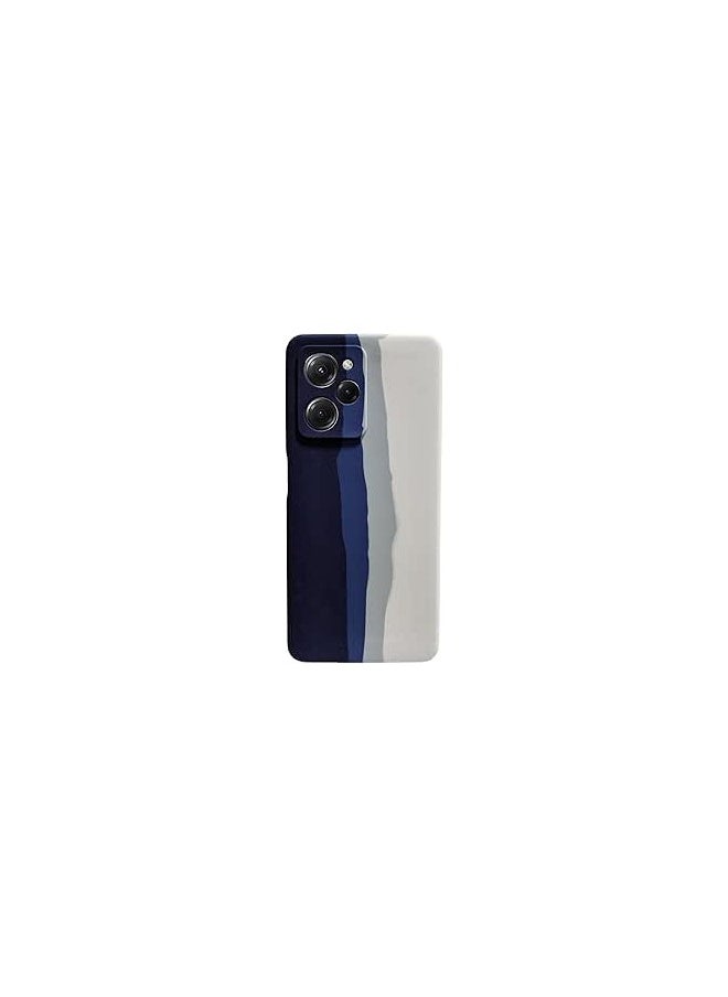 Generic - Cover Compatible with Luxury Colorful Silicone Phone Cover for Poco X5 Pro(Blue @ White) - Image 1
