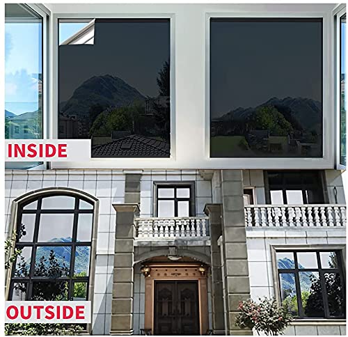 COSMOS STARÂ™ One Way Mirror Privacy Window Film Daytime Privacy Film,Heat Control Anti UV Reflective Window Tint for Home and Office (20"x100" Inches, Silver Black Film)-Self-Adhesive - Image 2