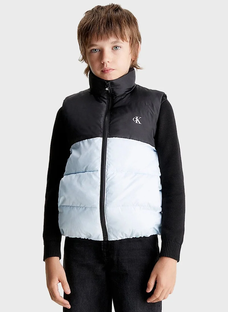 Calvin Klein Jeans Kids Color Block Puffer Vest Jacket