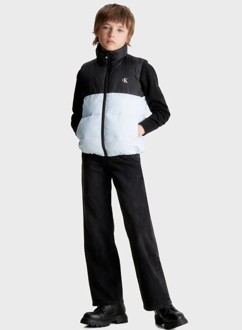 Calvin Klein Jeans Kids Color Block Puffer Vest Jacket
