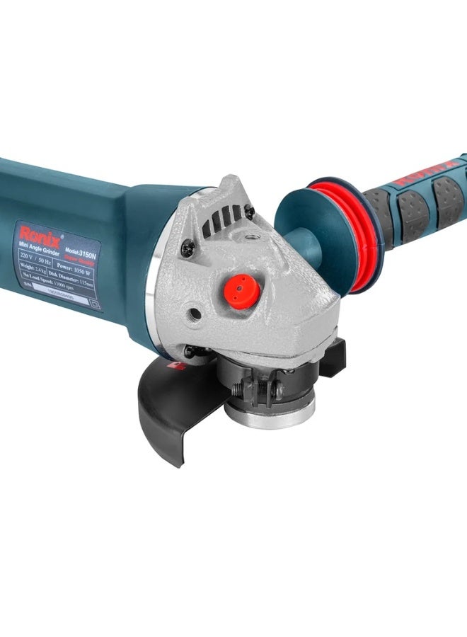 RONIX 1050W Mini Angle Grinder 115mm, 11000RPM Long Handle, German Engineering #Ronix 3150N - Image 2