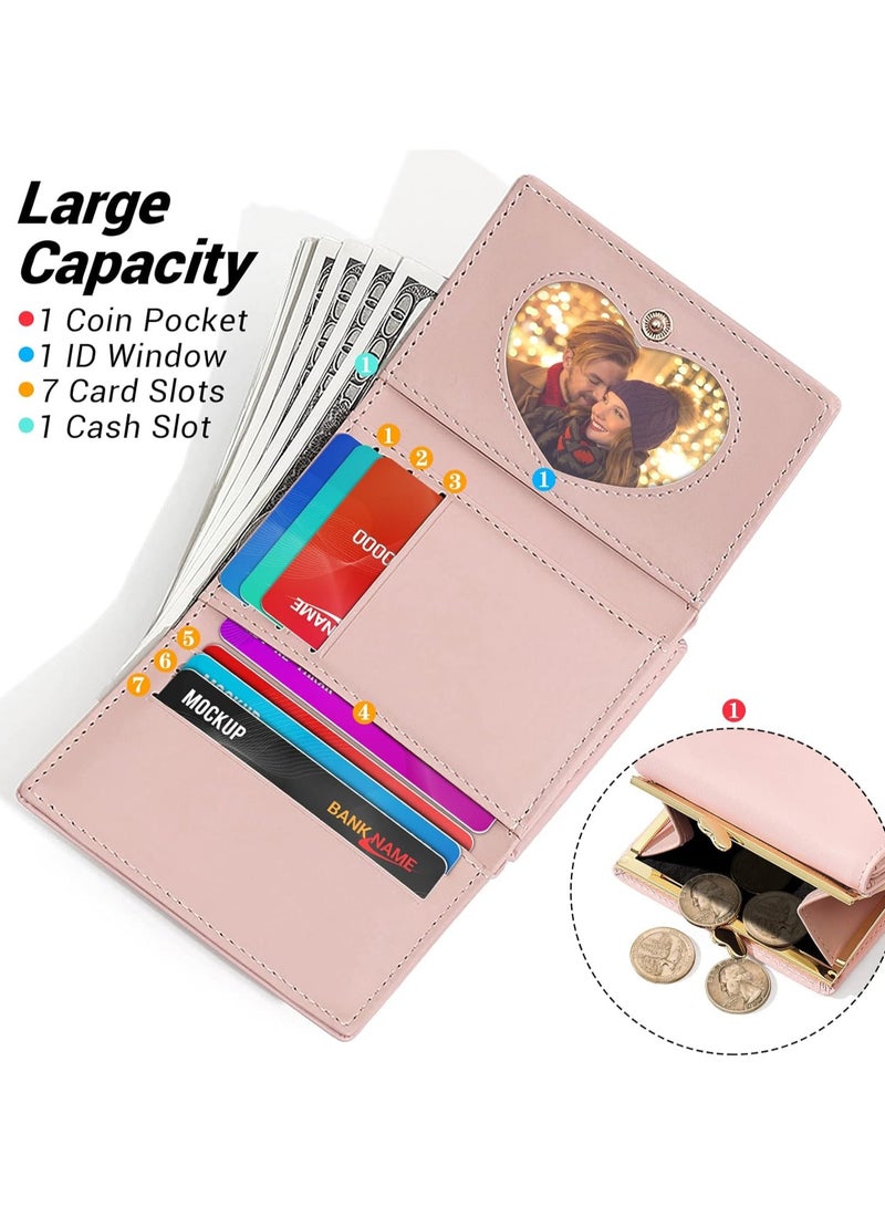 Wallet Lady, RFID-Blocking Compact Tri-Fold PU Leather Card Holder Wallet with Coin Pocket and ID Window, Suitable for Women, Ladies, Teens, and Girls - Image 2