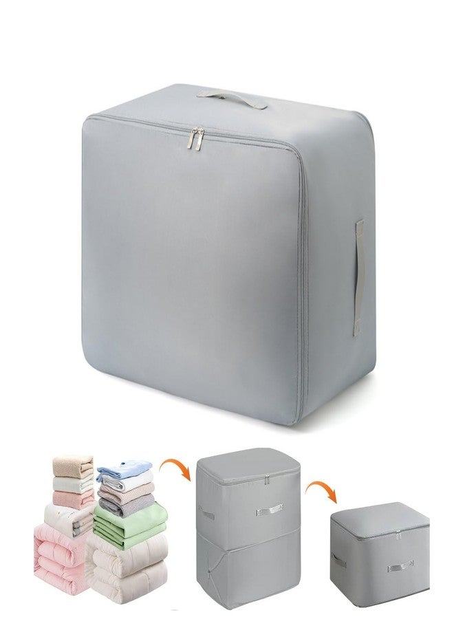 JUPITER WARRIOR Ultra Space Saving Self Compression Organizer, 2025 New Large Capacity Storage Bag, Self Compression Heavy Duty Organizer for Comforters Blankets Bedding Duvet (Gray Thin Version, X-Large(54x42x60cm)) - Image 1