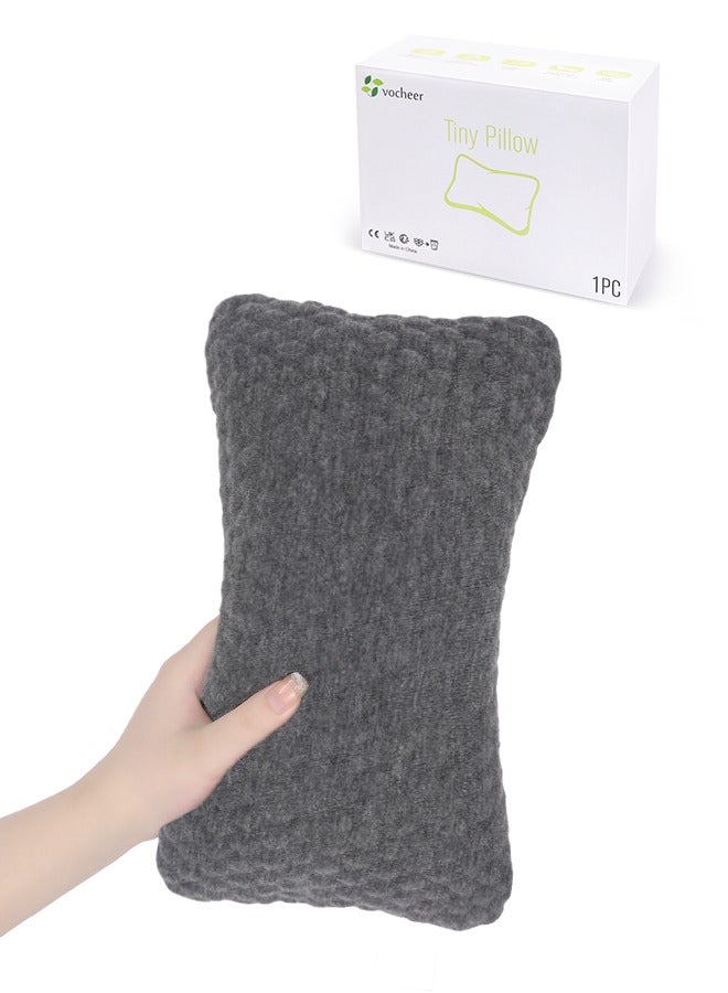 vocheer Small Pillows for Sleeping, Neck Pillow & Lumbar Support, Travel Pillow for Airplane, Car, Office & Home, Soft & Washable Mini Pillow for Side Sleepers, Dark Grey-1PC - Image 1