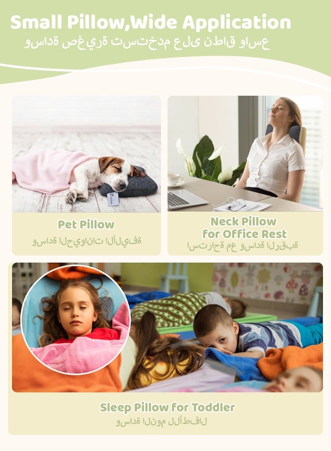 vocheer Small Pillows for Sleeping, Neck Pillow & Lumbar Support, Travel Pillow for Airplane, Car, Office & Home, Soft & Washable Mini Pillow for Side Sleepers, Dark Grey-1PC - Image 4