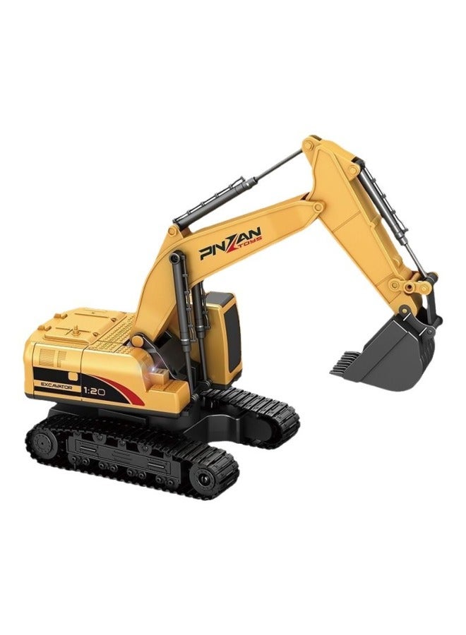 Children's Wireless Remote Control Excavator Alloy Toy 6 Channel Simulation 1:20 Big Gift Box Excavator Boy Gift-color:Sealed Color Box Packaging 【green】 Alloy Excavator-scale:Standard Single Battery - Image 5