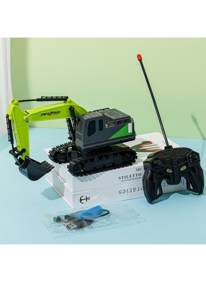 Children's Wireless Remote Control Excavator Alloy Toy 6 Channel Simulation 1:20 Big Gift Box Excavator Boy Gift-color:Sealed Color Box Packaging 【green】 Alloy Excavator-scale:Standard Single Battery - Image 2