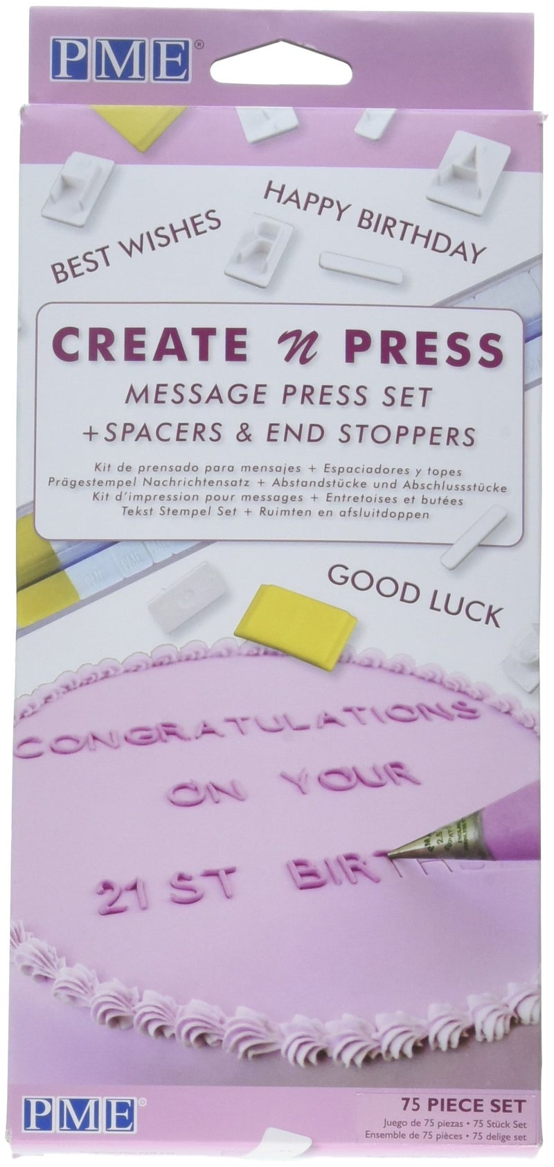PME PME Message Press Set for Cake Decorating Standard White 