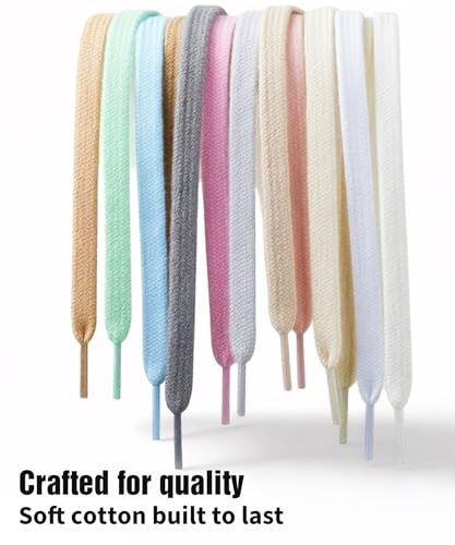 Handshop Wide Flat Athletic Shoelaces 5/16"(2 Pair) - Shoe Laces for Sneakers and Casual Shoes Replacements Light Pink 47 inch (120cm) - Image 4