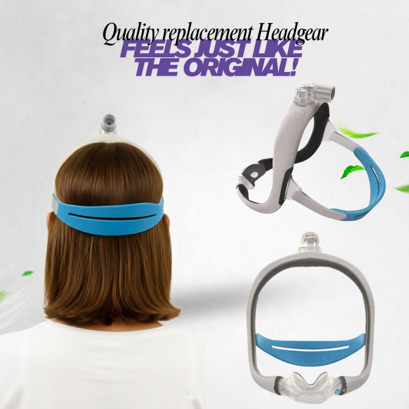 Lullapad 2 Pack Replacement Headgear Strap Compatible with Resmed AirFit/AirTouch N30i/P30i CPAP Nasal Pillows Mask - CPAP Parts & Accessories - Medium/Standard 2 Pack (Lullapad) - Image 3