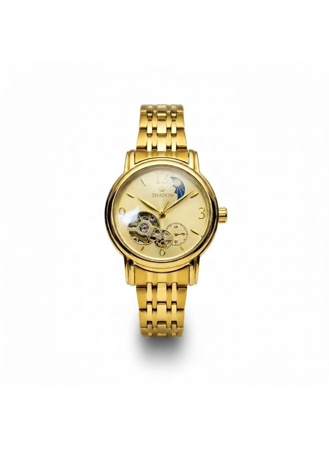 SHADOW Luna Grace AS81019 Automatic Women’s Watch Gold Stainless Steel Skeleton Dial Luxury Ladies Wristwatch - Image 1