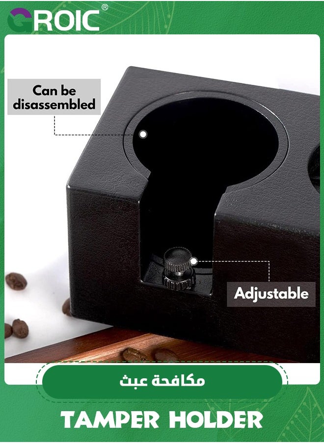 GROIC Tamping Station Anti-Slip Plastic Espresso Tamper Stand Solid Holder for 51/53/58mm Portafilters, Tamper and Distributor,Espresso Tamper Mat Stand Black Tamper Holder Station  - Image 3