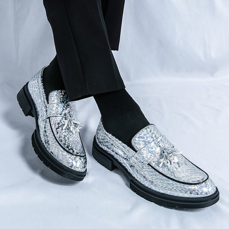 Men'S Shoes Large Size Men'S Casual Leather Shoes Fashionable Men'S Tassel Leather Shoes Patent Leather Glossy Business Formal Leather Shoes - Image 2