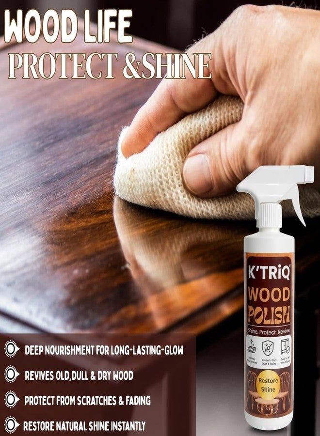 K'TRiQ Wood Polish | Premium Finishing & Restore Natural Finish | Wood Varnish | Care for Interior & Exterior Furniture | Room Furniture | Quick Dry Varnish | Matt and Gloss Finish | 500ml, Pack of 1 - Image 5