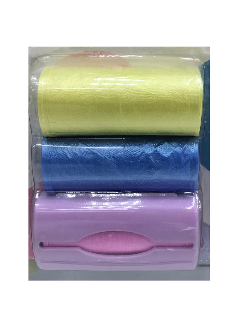 3 Rolls Garbage Bag, Baby Nappy Bag, Pet Waste Bag, Scented Diaper Bag, Trash Bag, Colorful Plastic Bag With Dispenser - Image 1