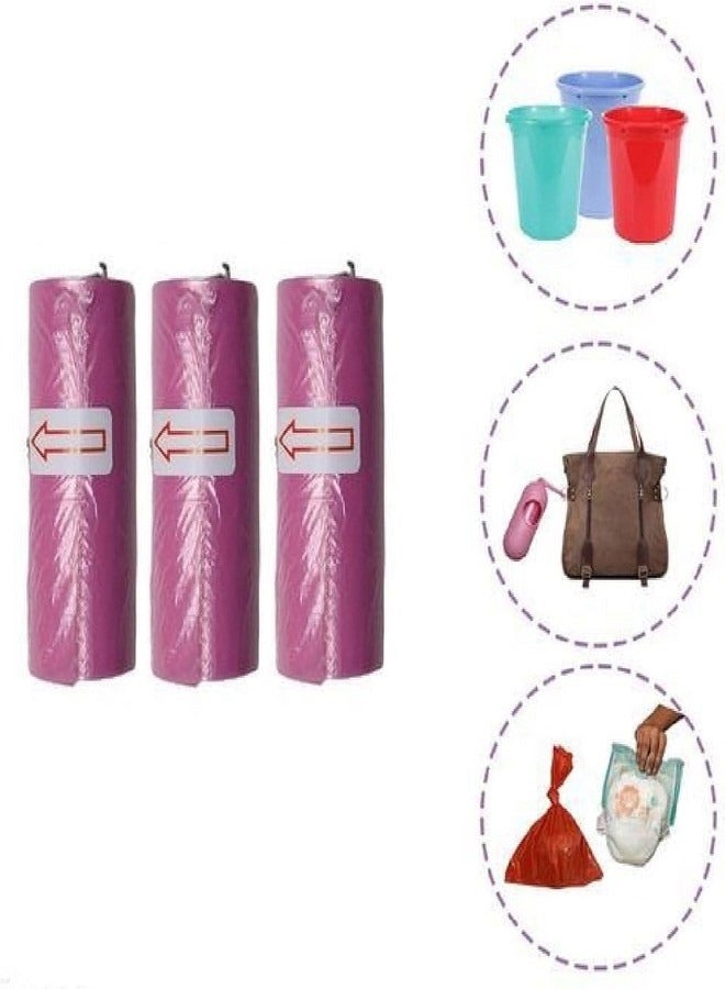 3 Rolls Garbage Bag, Baby Nappy Bag, Pet Waste Bag, Scented Diaper Bag, Trash Bag, Colorful Plastic Bag With Dispenser - Image 2