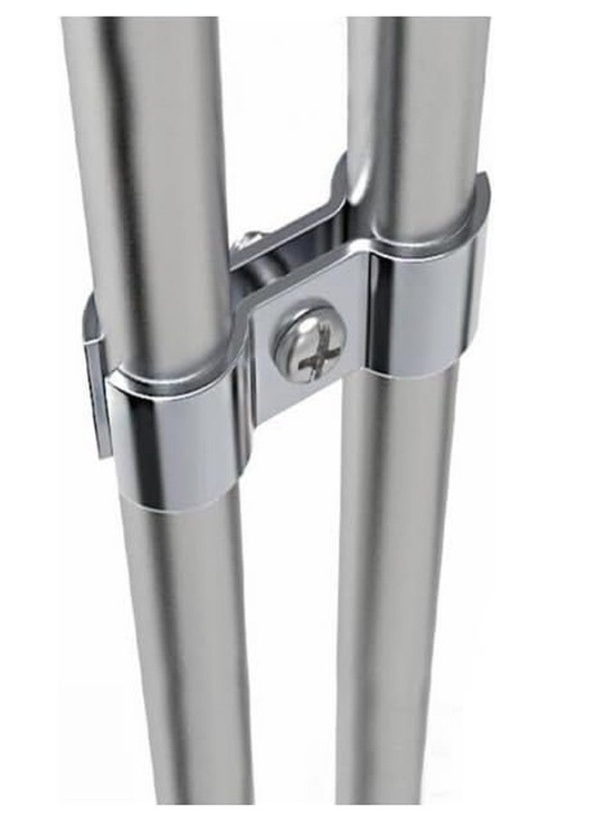 Hdtyyln 6 Set Double Pipe Clamp, Dog Kennel Clamps, Metal Fence Clips Parts, Stainless Steel Heavy Duty Chain Link Fence Panel Clamp for 25mm Round Pipe Panel Frame, Saddle Clamps with Bolts and Nuts - Image 3