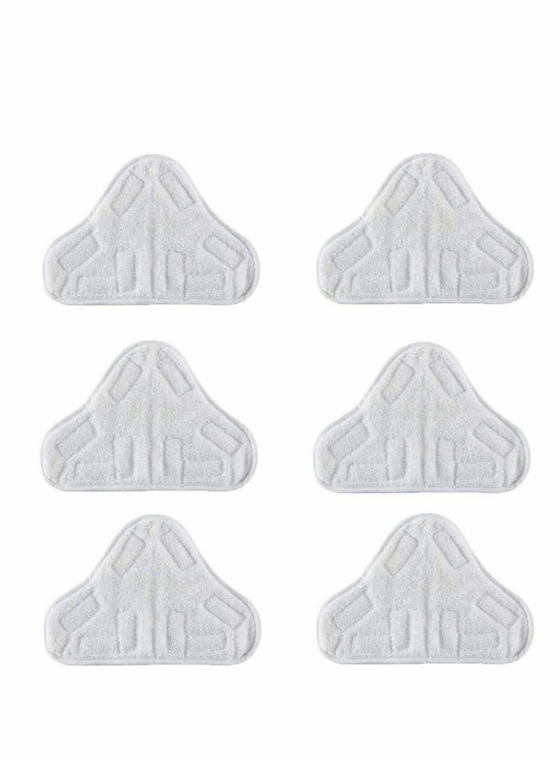 SYOSI Microfibre Triangular Washable Steam Floor Mop Replacement Pads for H2O H20 X5 UK And Many Others - Set of 6 - Image 1