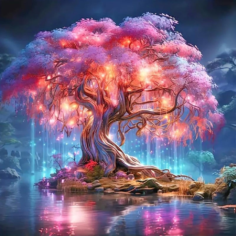 KINPLUB 5D Diamond Painting Kits for Adults, Tree of Life Diamond Painting Kits for Adults Beginners, DIY Full Round Drill Paint by Diamonds, Home Wall Decor 12x12 Inch - Image 1