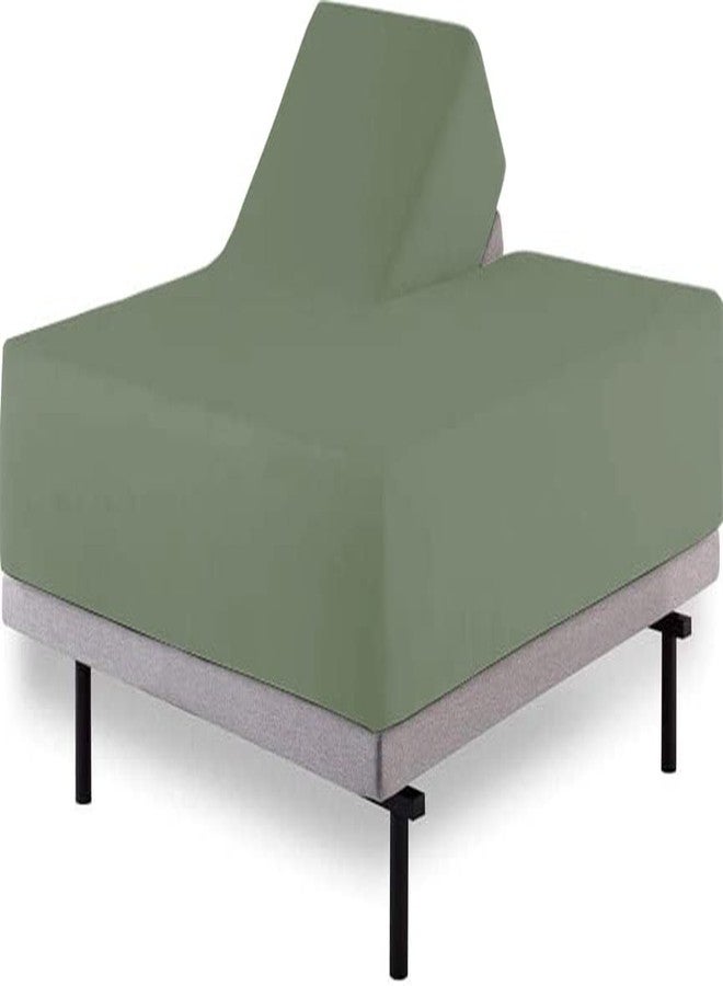 ريتشي طقم ملاءات سرير كوين من ريتشي، مصنوع من ألياف دقيقة 100%، مكون من 4 قطع، بتصميم علوي مقسم، مناسب للأسرة القابلة للتعديل ذات الجيوب العميقة 18 بوصة، مع رأس مرن. ينقسم الطقم إلى 36 بوصة من الأعلى - لون أخضر فاتح سادة. - Image 4