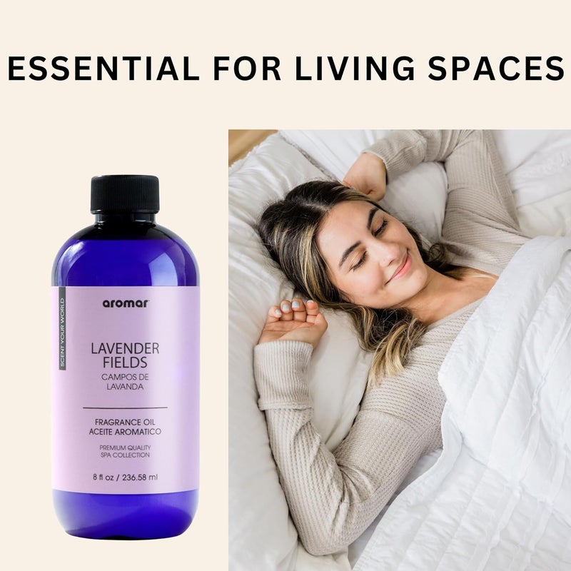 AROMAR Premium Fragrance Oil, Long-Lasting, Reinvigorating Uplifting Aroma for Aromatherapy, Relaxation & Household Uses. Lavender Fields 8oz - Image 4