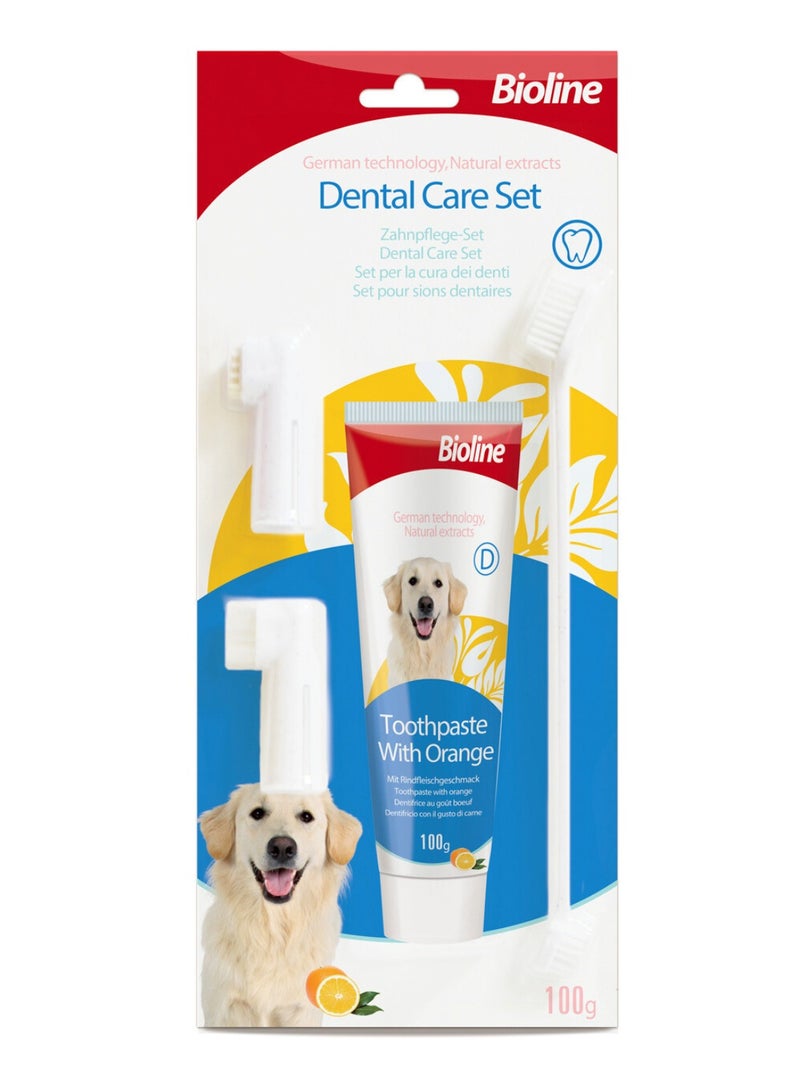 Bioline Dental Care Set, Cleans Teeth and Freshens Breath Orange Flavor -100 Gm - Image 2