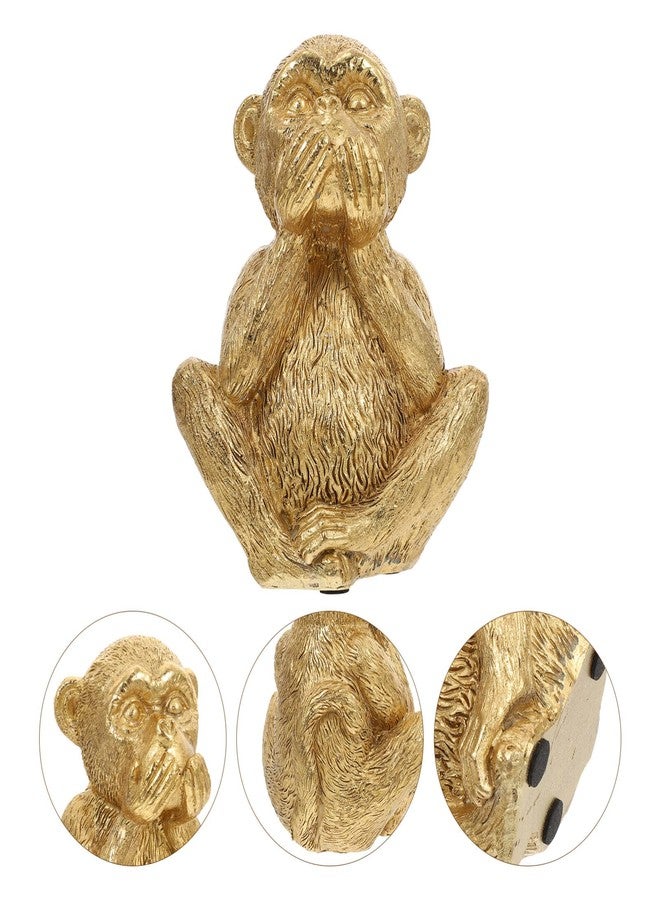 HOMSFOU Resin Monkey Figurine Three Wise Monkeys Hear No Evil See No Evil Speak No Small Decorative Sculpture for Home Office Desk Display 5.7X4.5X3.5 Inches - Image 2