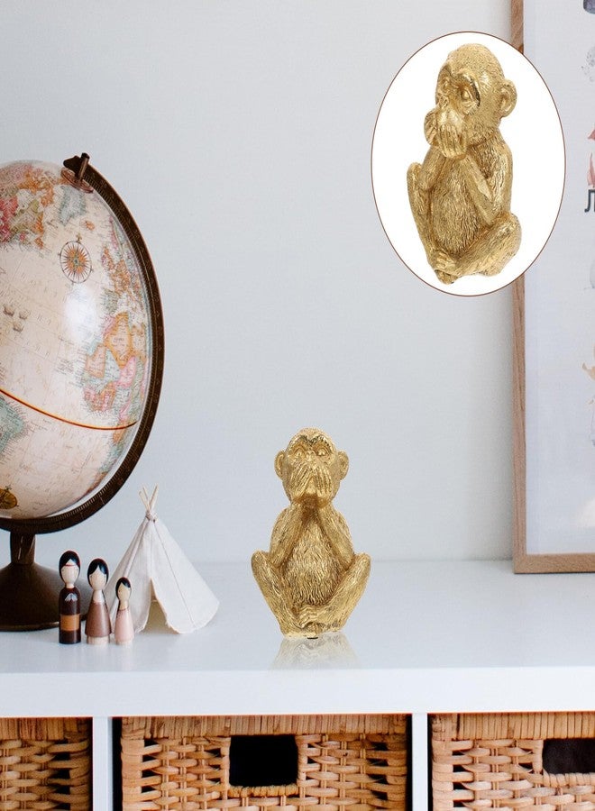 HOMSFOU Resin Monkey Figurine Three Wise Monkeys Hear No Evil See No Evil Speak No Small Decorative Sculpture for Home Office Desk Display 5.7X4.5X3.5 Inches - Image 3