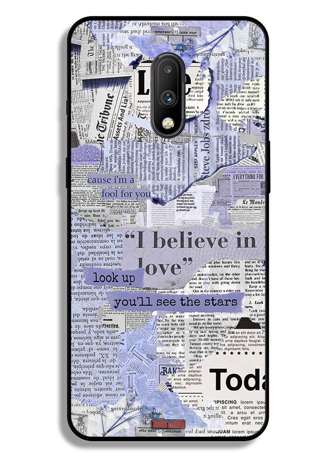 Tolwak OnePlus 7 Protective Case Cover Newspaper Pieces - Image 2