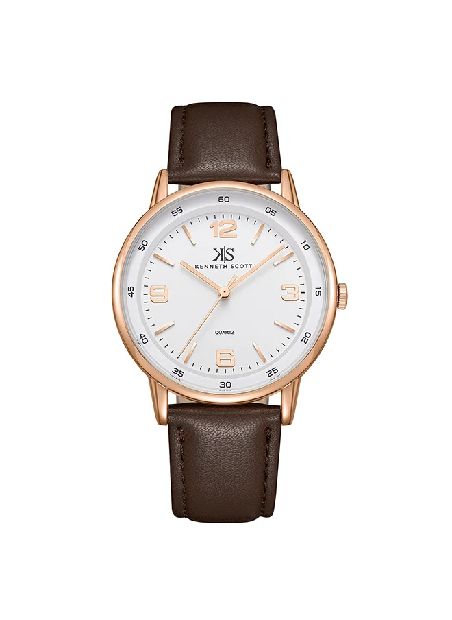 KENNETH SCOTT Kenneth Scott Men's White Dial Analog Watch - K23040-RLDW