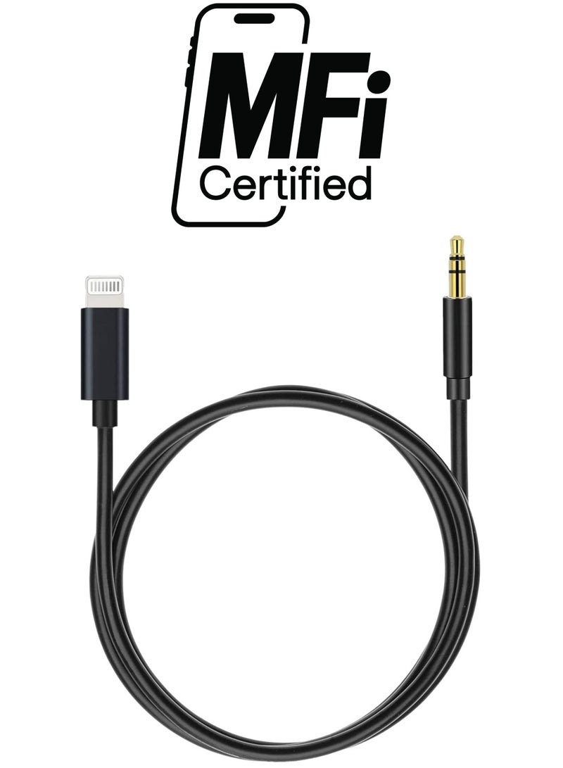 iPhone to 3.5mm Car Stereo AUX Male Cable, Lightning to 3.5mm, Audio Cord for iPhone 13 Mini Pro Max 12 11 Pro Max X XR 8 7 6 5 SE iPad iPod to Home Stereo/Speaker, 3.3FT - Image 1