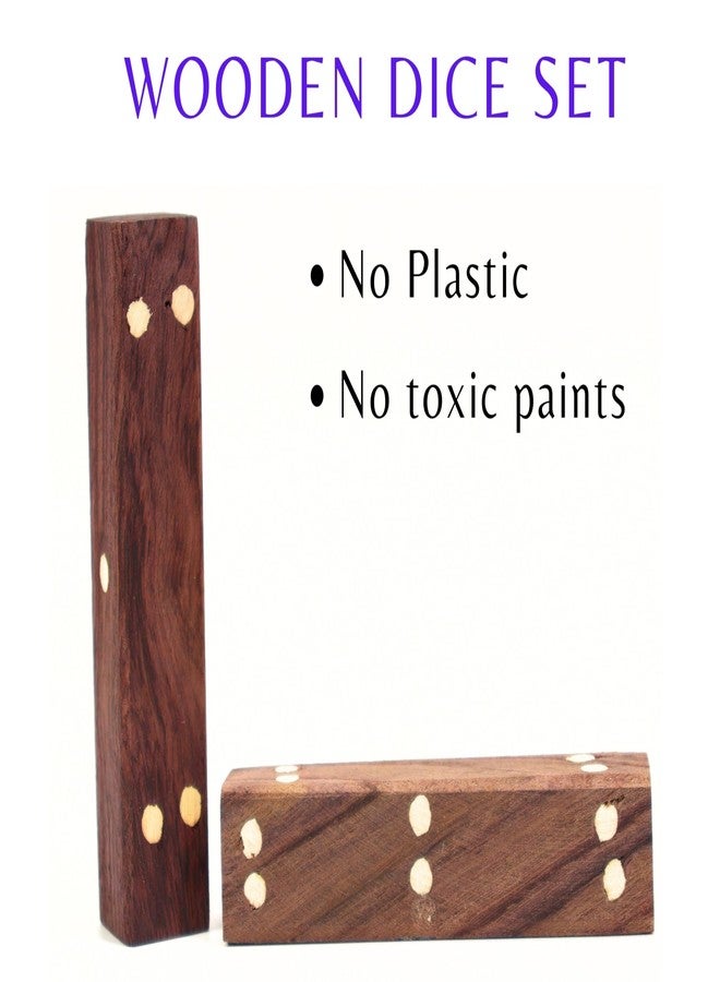 Pyengora Dayakattai Chausar Pachikalu Dice for Playing Ludo Snake Ladder Board |2 no Wooden Dices |Small Décor Pieces - Image 3