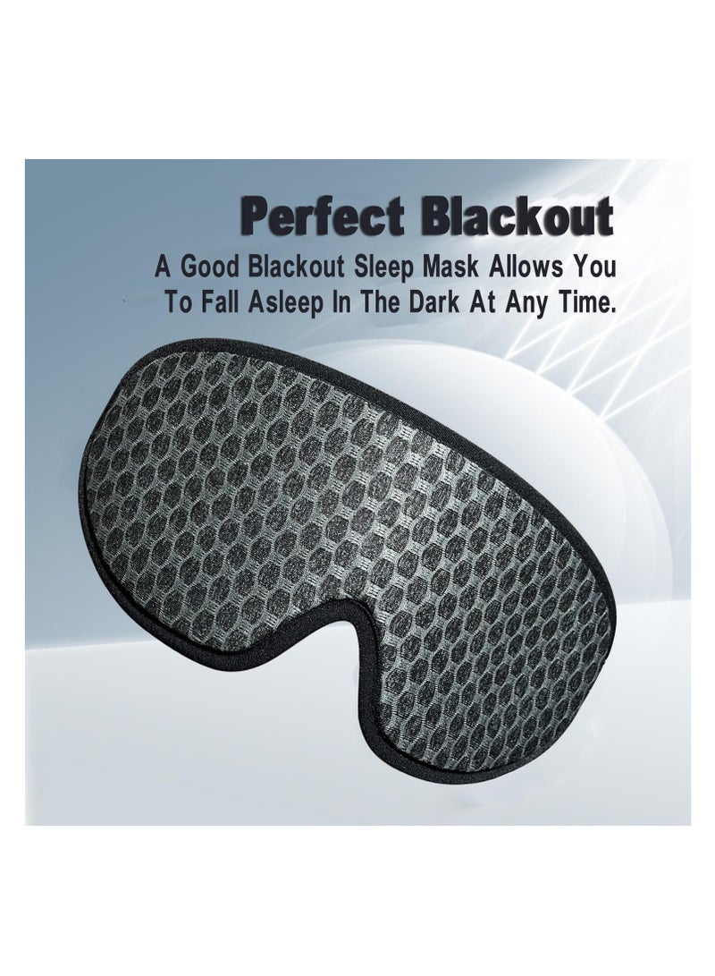 SYOSI 2PCS Black Sleep Eye Mask for Men and Women, Advanced 3D Contoured Memory Foam, 100% Light Blocking, Zero Pressure Blindfold, Ideal for Travel, Noon Break, Yoga - Adjustable and Comfortable  - Image 5