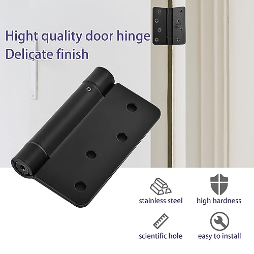 SORGMACH Self Closing Door Hinge 4 inch Matte Black Auto Close Hinges Adjustable 4 x 4 Inch Spring Hinges Door Closer Hinge 1/4" Radius Corner Commercial Auto Self-Closing Hinge UL Listed, 2 Pieces - Image 4