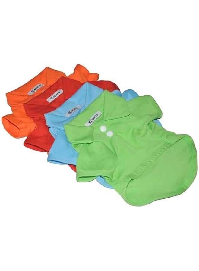 DURKU Breathable Dog T-Shirt Set - 4-Pack Medium Pet Shirts, Puppy Sweatshirts for Small to Medium Dogs and Cats (Blue, Green, Red, Orange) S - Image 2