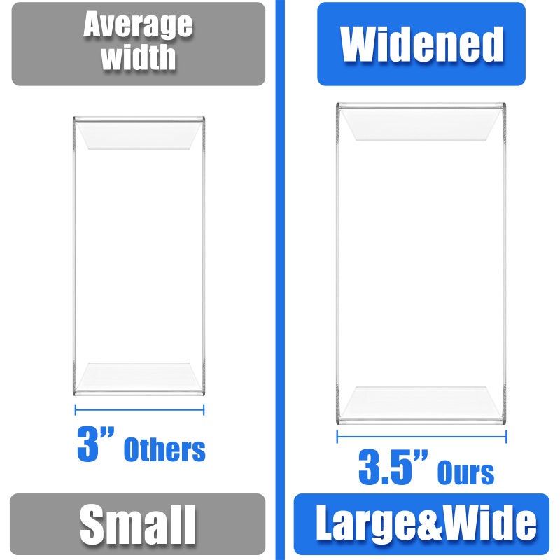 Albumgit Acrylic Display Risers, 8 Pieces Clear Rectangular Tabletop Display Stand for Amiibo Funko POP Figures, Collectibles Jewelry Food Cupcake Dessert Risers Shelf for Decoration and Organizer - Image 2