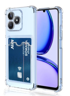 Generic Wallet Phone Case Slim Fit Card Slot Transparent Case Protective Soft Shockproof Case with Card Holder For Realme C51/C53/Note 50 